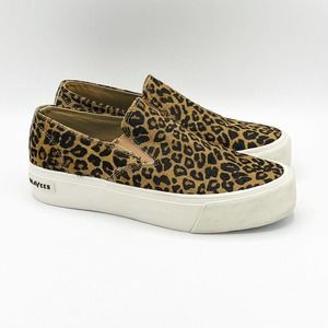 SeaVees Sneaker Leopard Calf Hair Baja Platform Mulholland Slip On